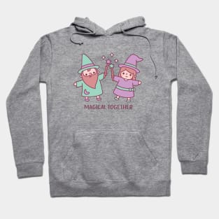 Cute Wizard And Witch Girl Magical Together Hoodie